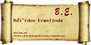 Bárdos Ermelinda névjegykártya